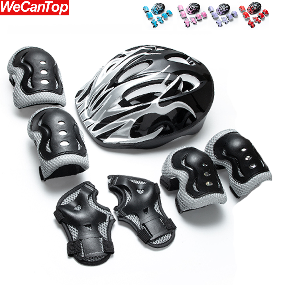 7PCS Kids Helmet Knee Elbow Pa - Cycling Gear Helmet review and price