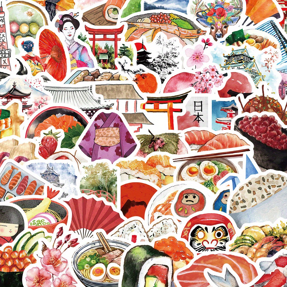 64pcs Watercolor Japan Travel  - Cycling Gear In Japan review and price
