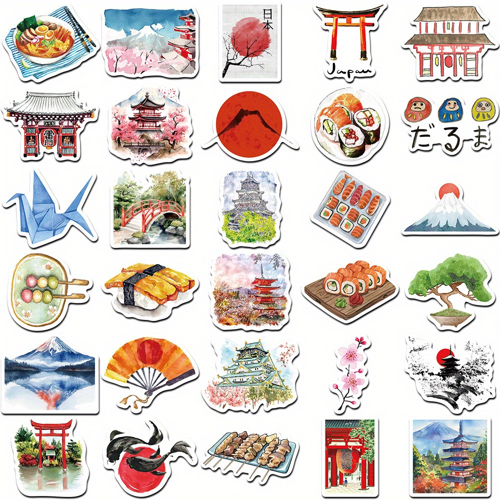 64pcs Watercolor Japan Travel  - Cycling Gear In Japan review and price